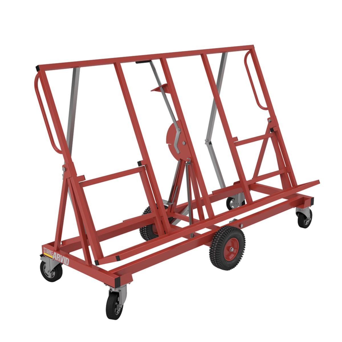 Transportvogn vendbar for gipsplater 